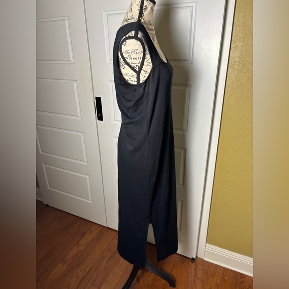 Vince Square Neck Midi Dress Women's Side Slits Sleeveless Black Size Small - Picture 3 of 6